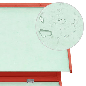 Hönshus röd och vit 150x96x110 cm massivt granträ