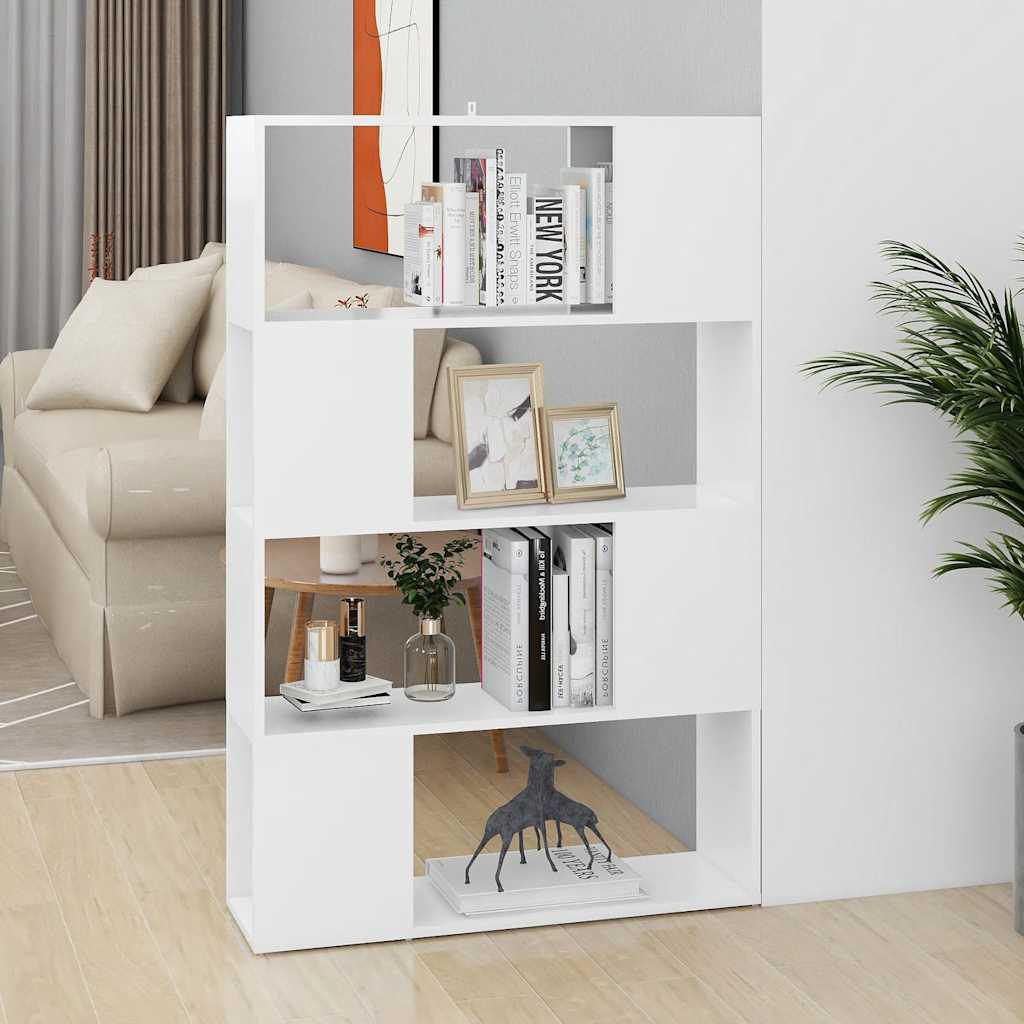Bokhylla/Rumsavdelare vit 80x24x124,5 cm konstruerat trä