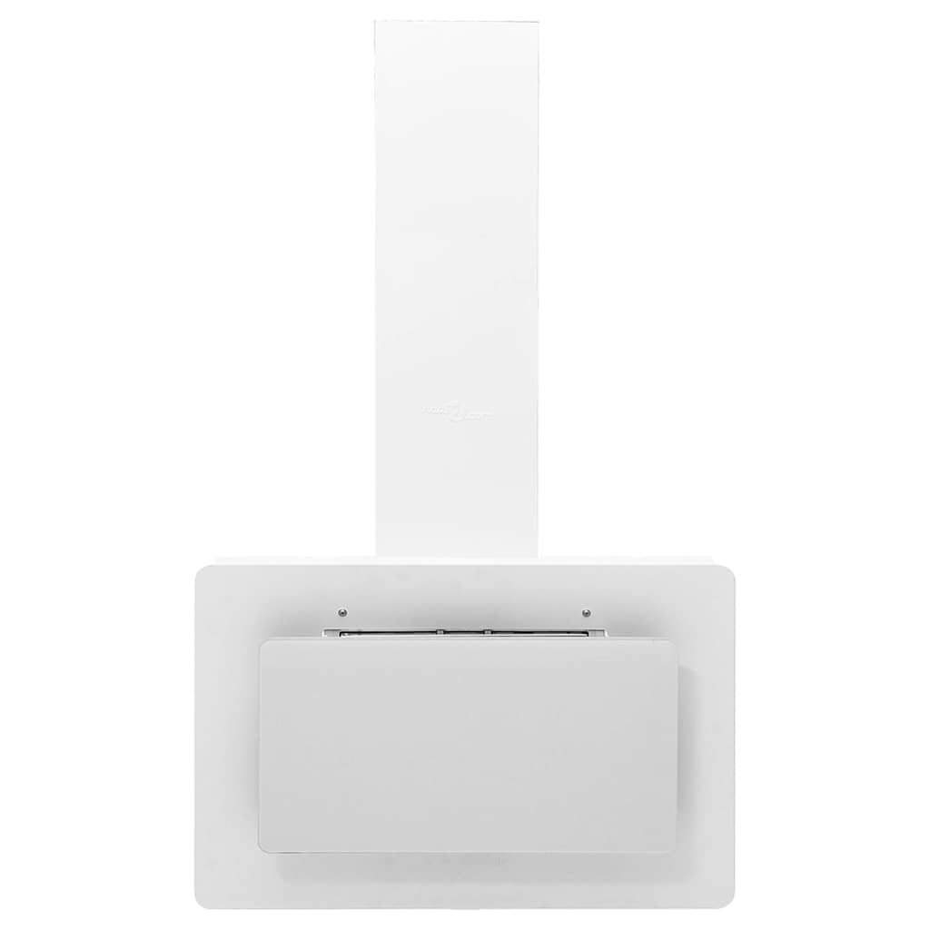 Köksfläkt 60 cm rostfritt stål och härdat glas vit