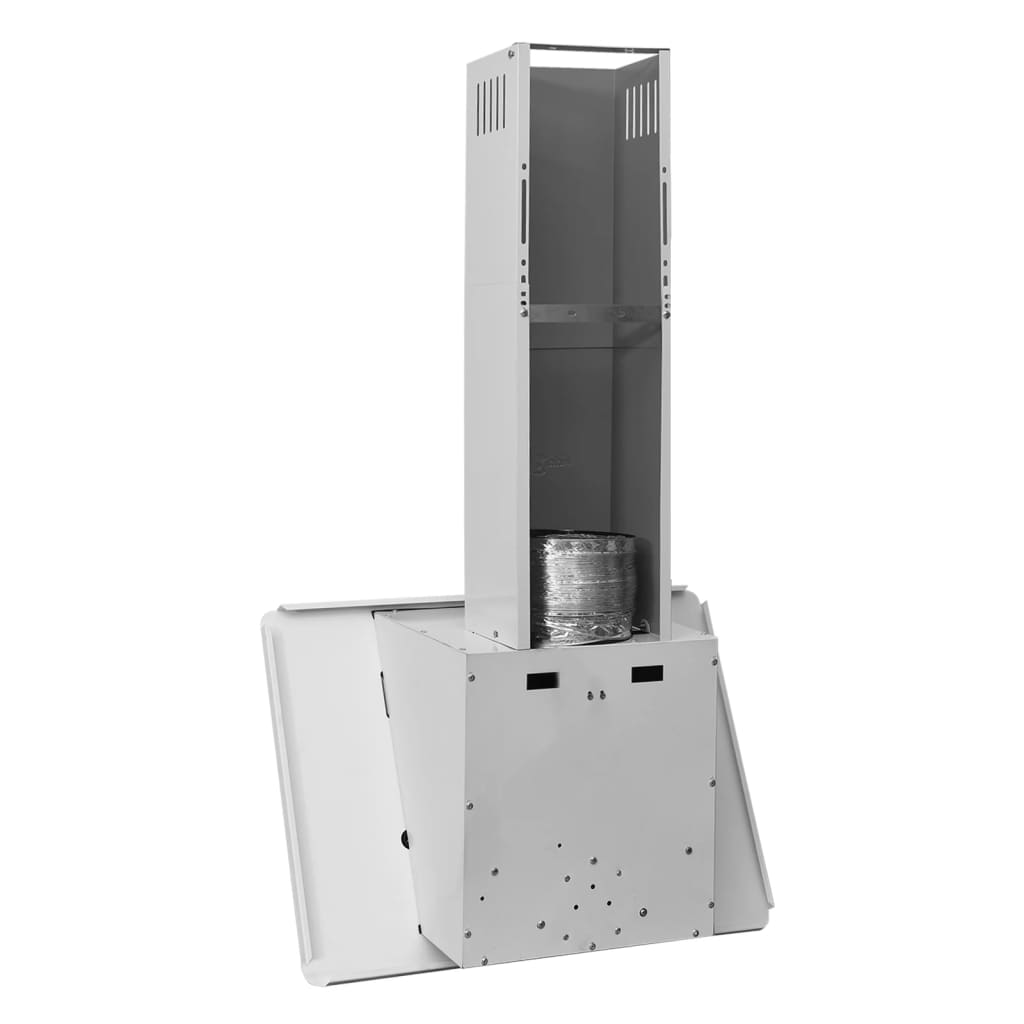 Köksfläkt 60 cm rostfritt stål och härdat glas vit