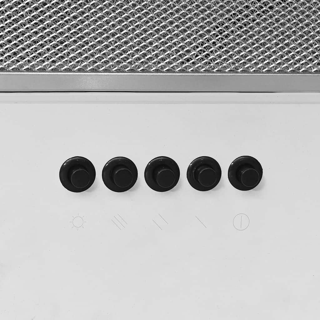 Köksfläkt 60 cm rostfritt stål och härdat glas vit