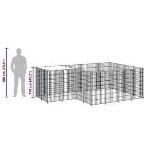 Hundgård svart 6,05 m² stål