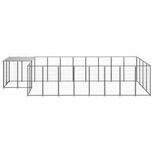 Hundgård svart 10,89 m² stål