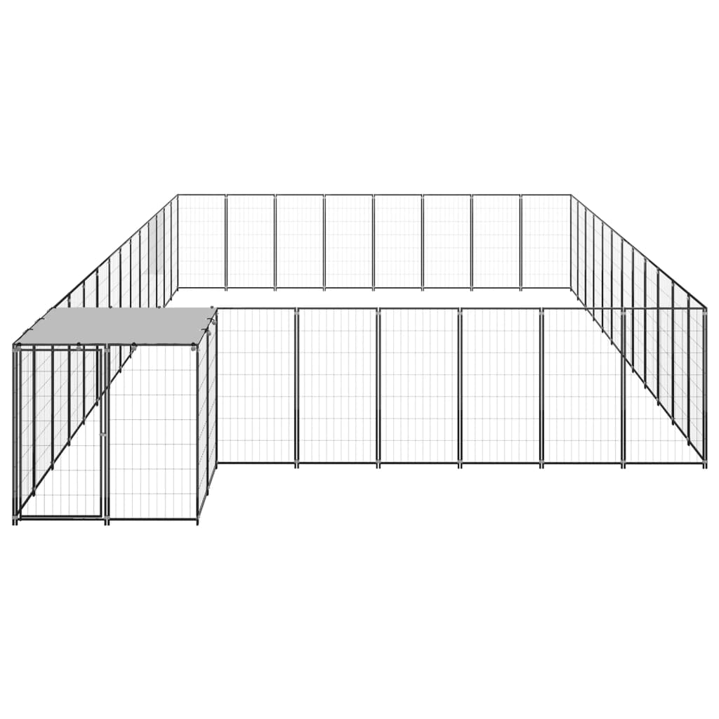 Hundgård svart 30,25 m² stål