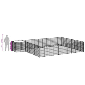 Hundgård silver 25,41 m² stål