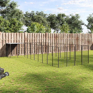 Hundgård svart 13,31 m² stål