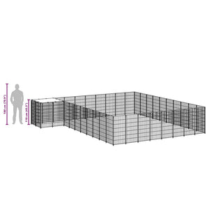Hundgård svart 25,41 m² stål