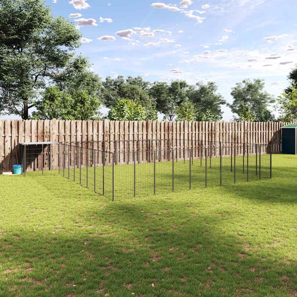 Hundgård svart 31,46 m² stål