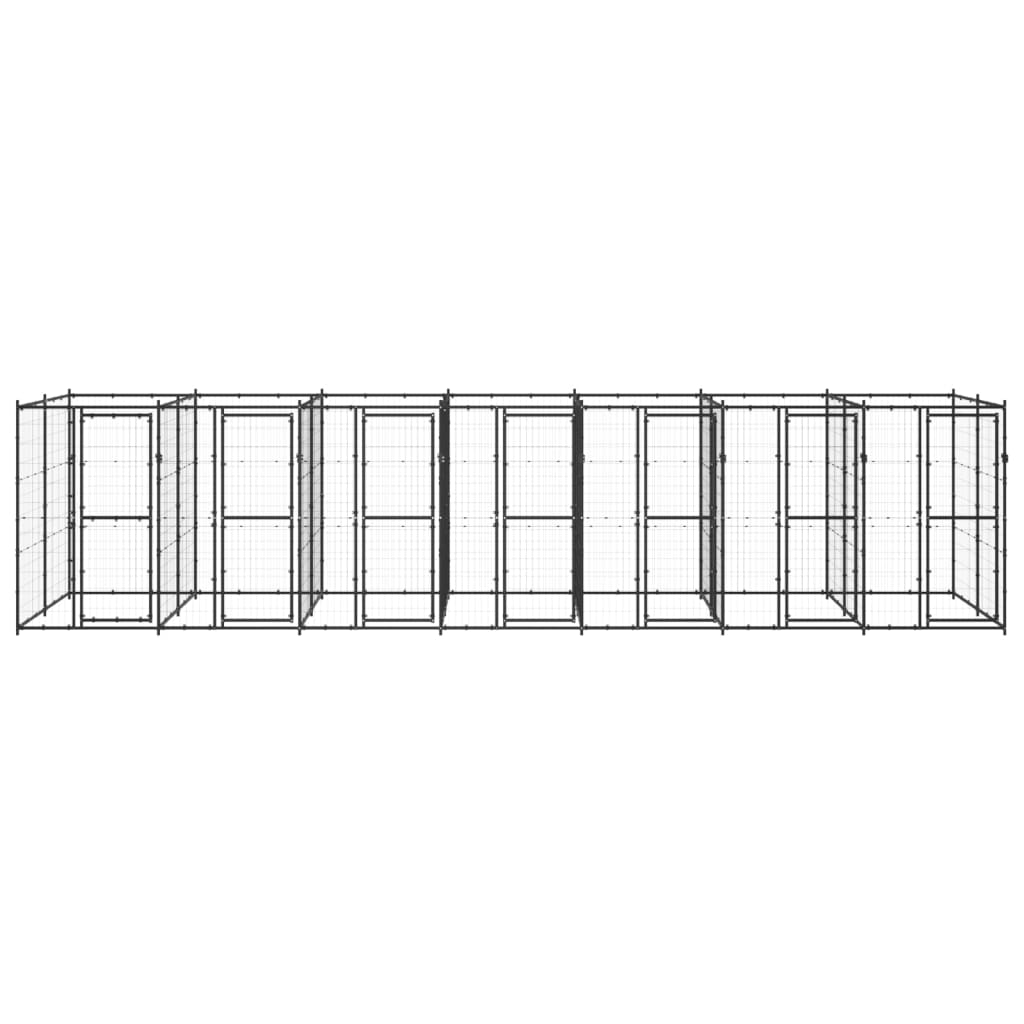 Hundgård för utomhusbruk stål 16,94 m²