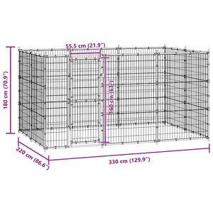 Hundgård för utomhusbruk stål 7,26 m²