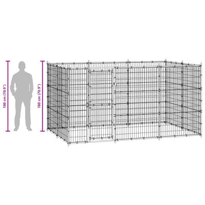 Hundgård för utomhusbruk stål 7,26 m²