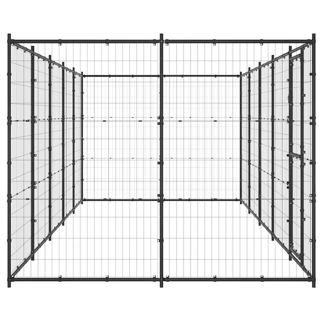 Hundgård för utomhusbruk stål 12,1 m²