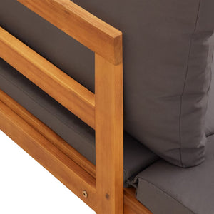 Loungegrupp för trädgården med mörkgråa dynor 4 delar akacia