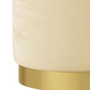 Rund förvaringspall aprikos sammet 31 x 37 cm