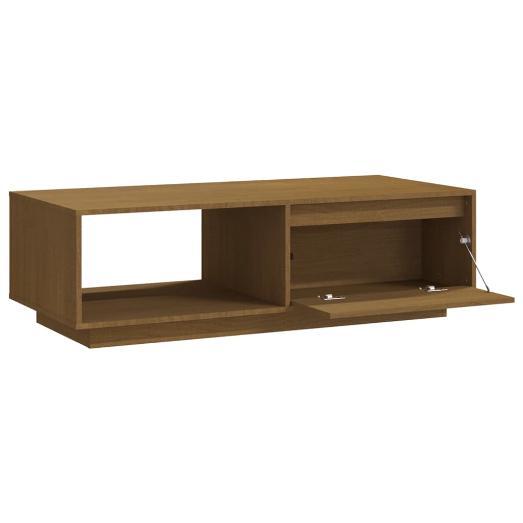 Soffbord honungsbrun 110x50x33,5 cm massiv furu