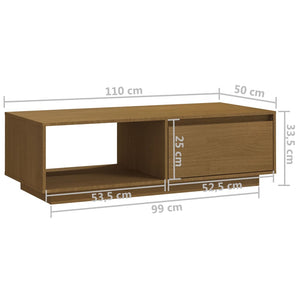 Soffbord honungsbrun 110x50x33,5 cm massiv furu