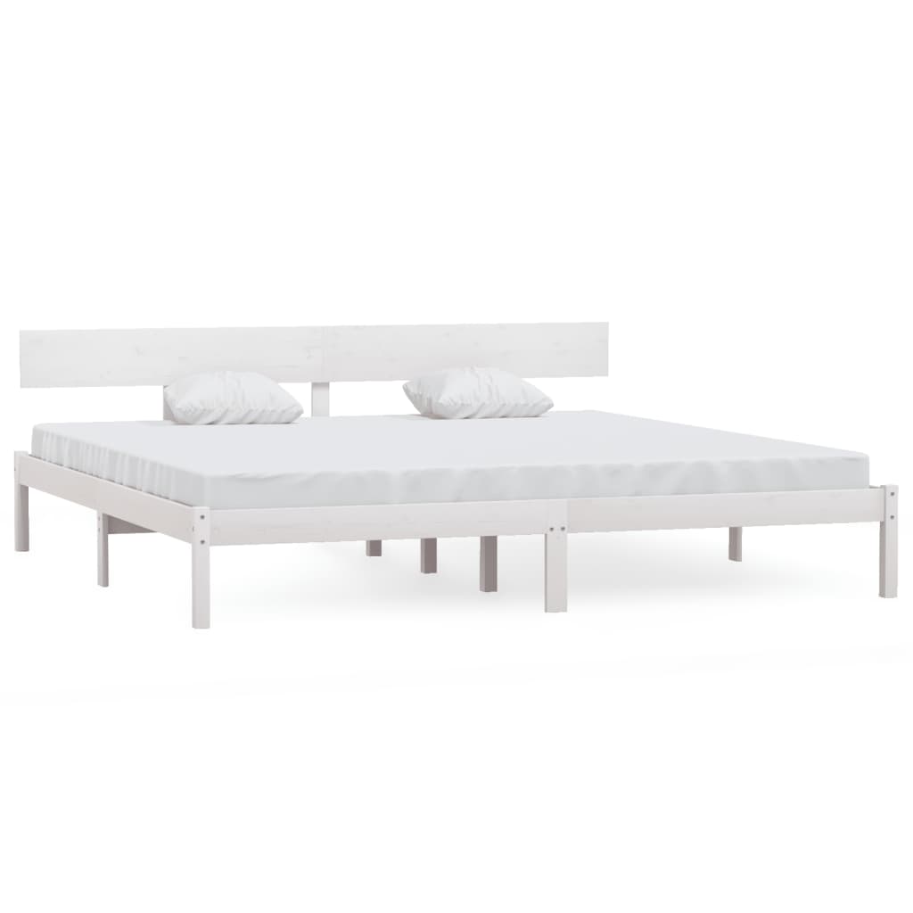 Sängram vit massiv furu 180x200 cm