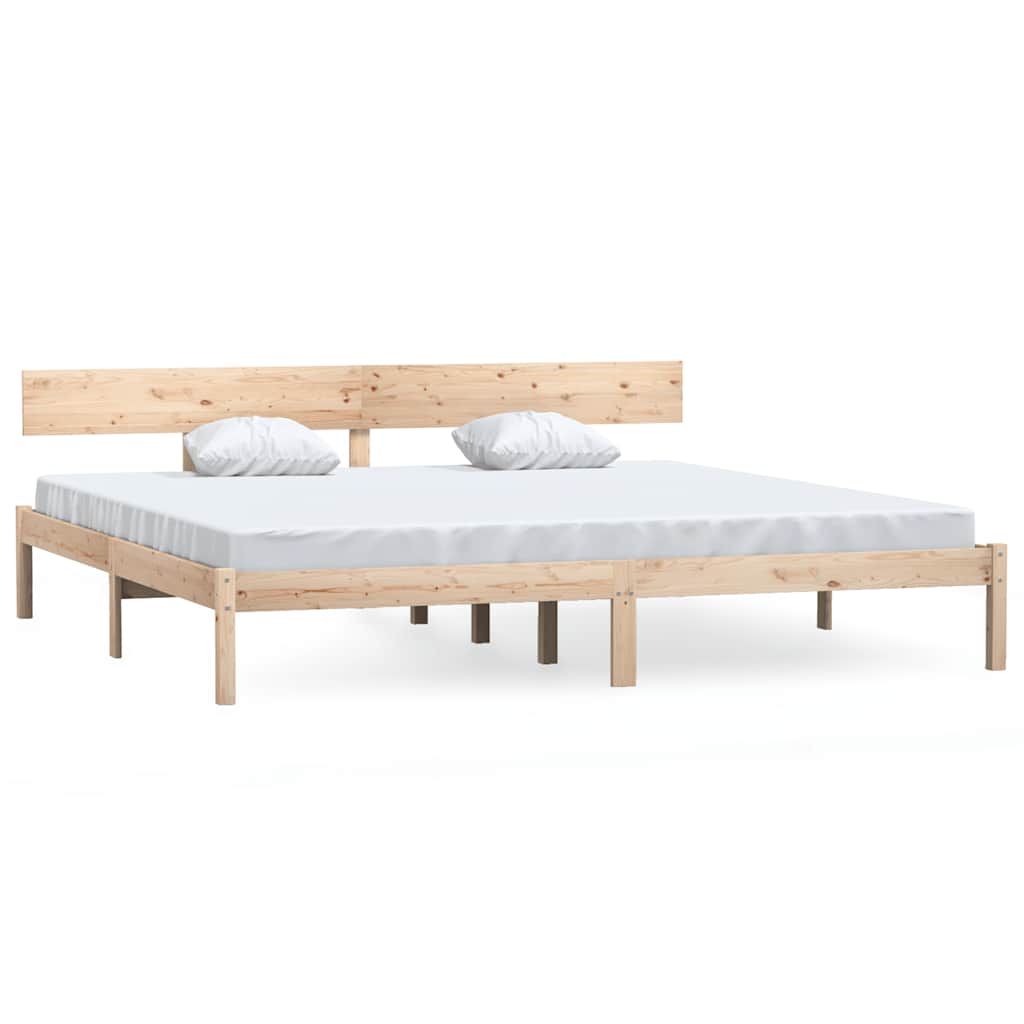 Sängram utan madrass massivt trä 200x200cm