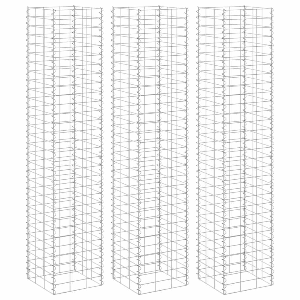 Gabioner 3 st 30x30x150 cm järn