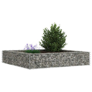 Planteringsgabion upphöjd galvaniserat stål 100x100x20 cm
