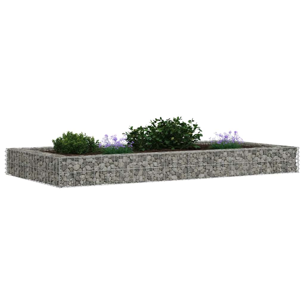 Planteringsgabion upphöjd galvaniserat stål 200x100x20 cm