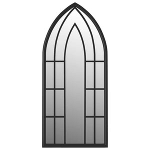 Trädgårdsspegel svart 100x45 cm järn för utomhusbruk