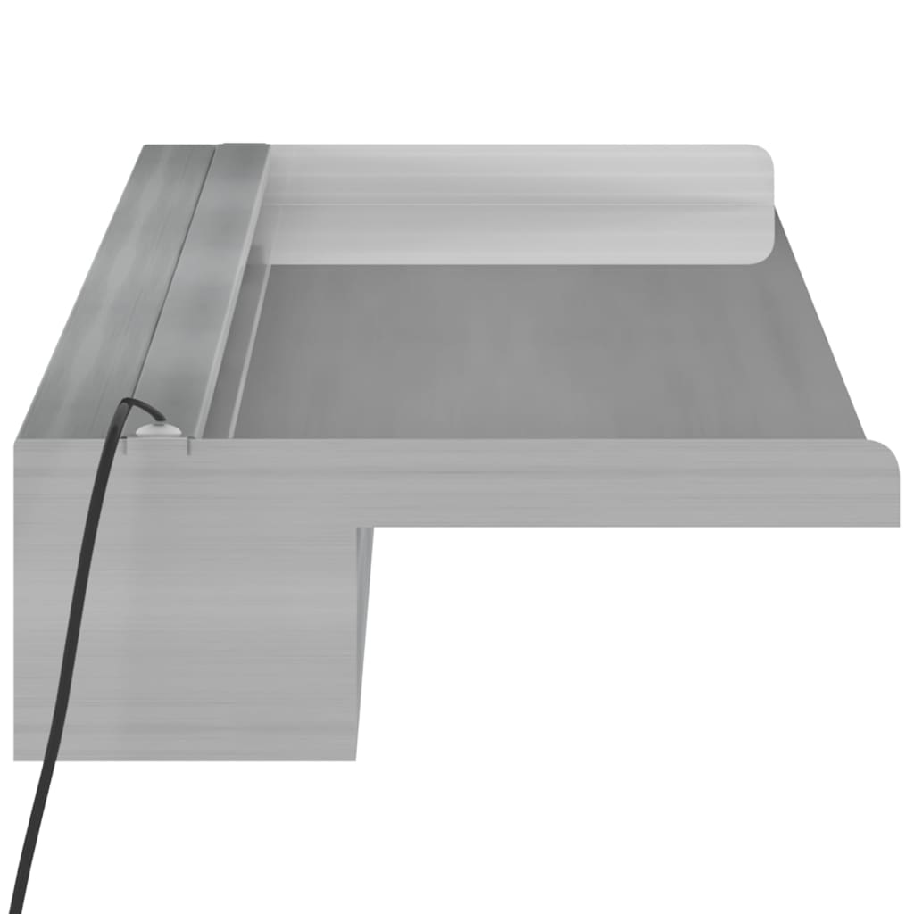 Vattenfall med RGB LED rostfritt stål 108 cm