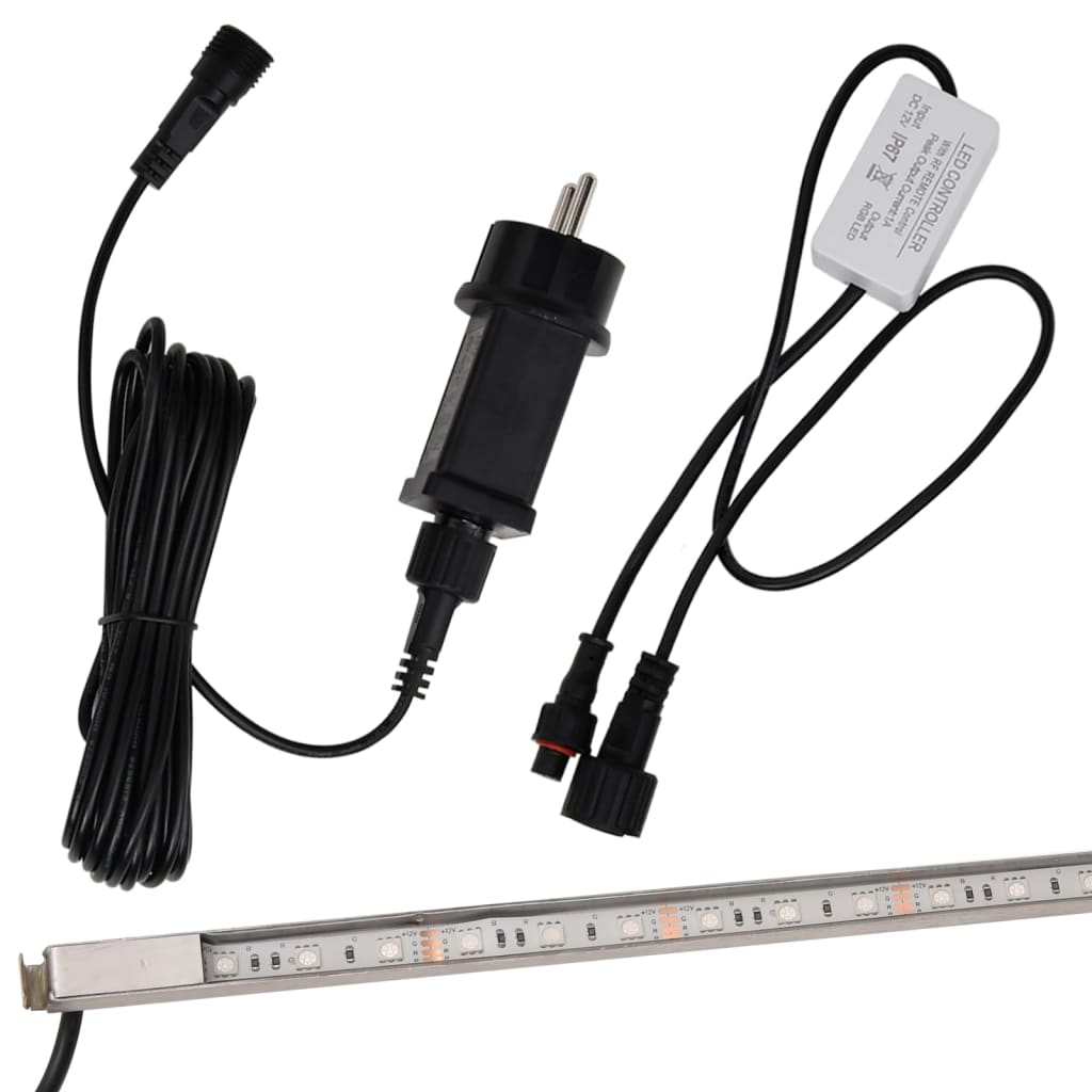 Vattenfall med RGB LED rostfritt stål 108 cm