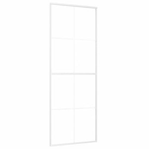 Skjutdörr ESG-glas och aluminium 76x205 cm vit