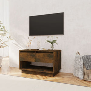 Tv-bänk rökfärgad ek 70x41x44 cm konstruerat trä