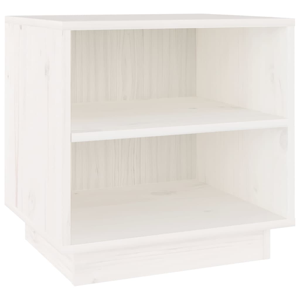 Sängbord vit 40x34x40 cm massivt furuträ