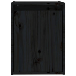 Väggskåp 2 st svart 30x30x40 cm massiv furu