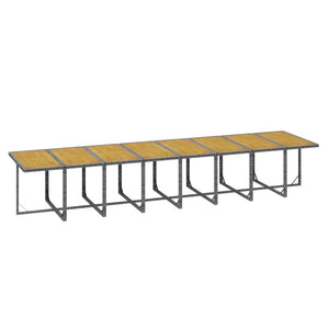 Matgrupp för trädgården med dynor 17 delar grå konstrotting