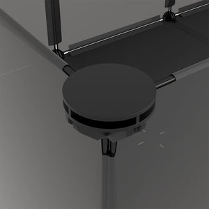 Smådjursbur svart 144x74x46,5 cm PP och stål