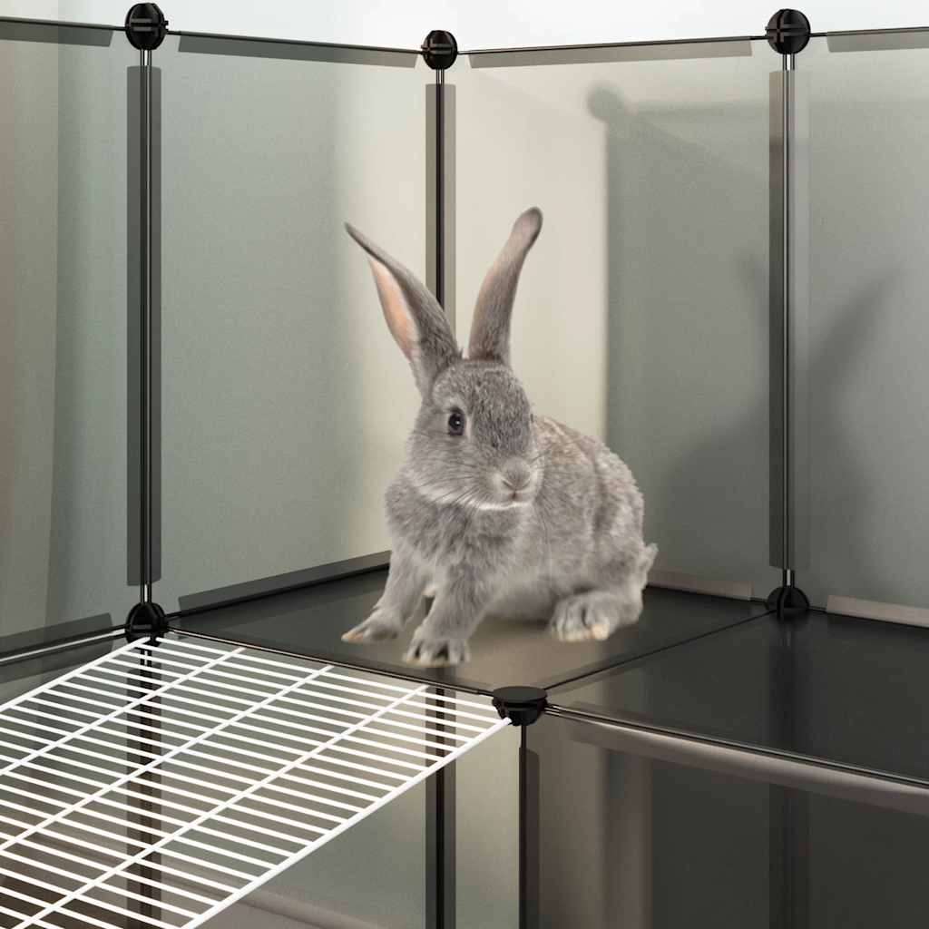 Smådjursbur svart 142x74x93 cm PP och stål