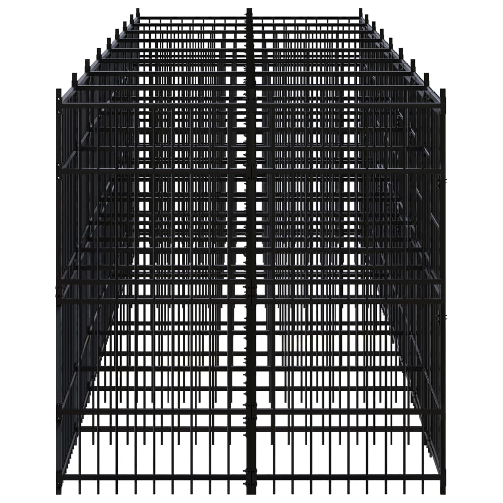 Hundgård för utomhusbruk stål 14,75 m²