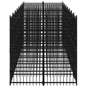 Hundgård för utomhusbruk stål 14,75 m²