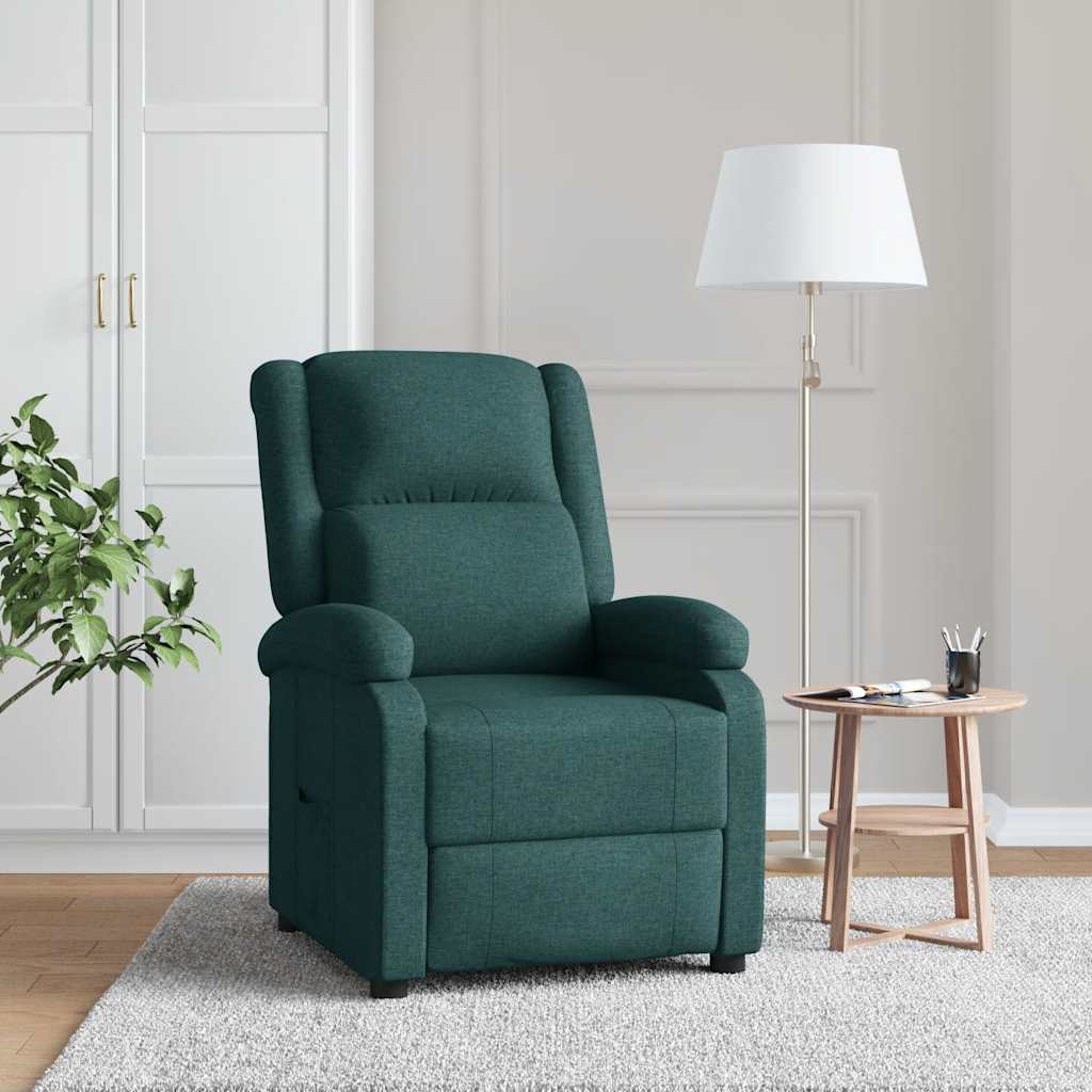 Reclinerfåtölj mörkgrön tyg