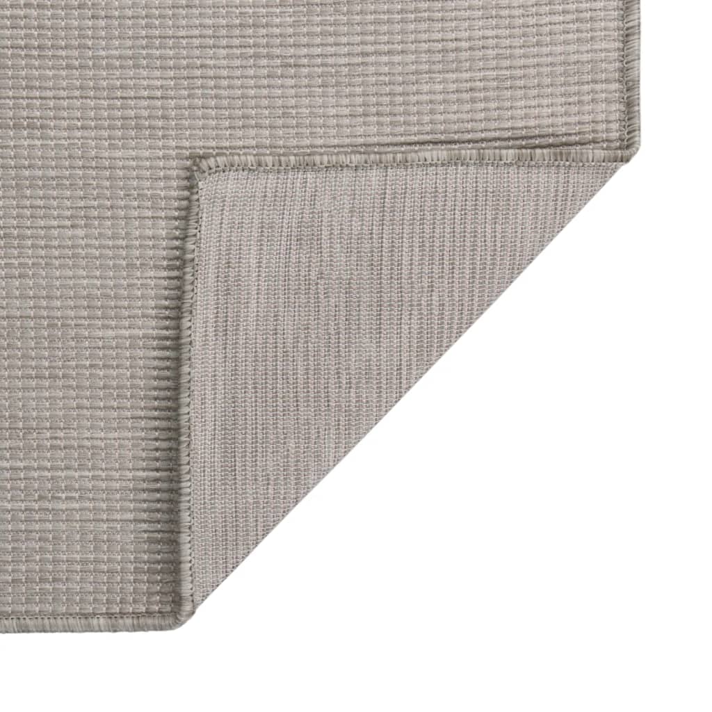 Utomhusmatta plattvävd 80x150 cm taupe