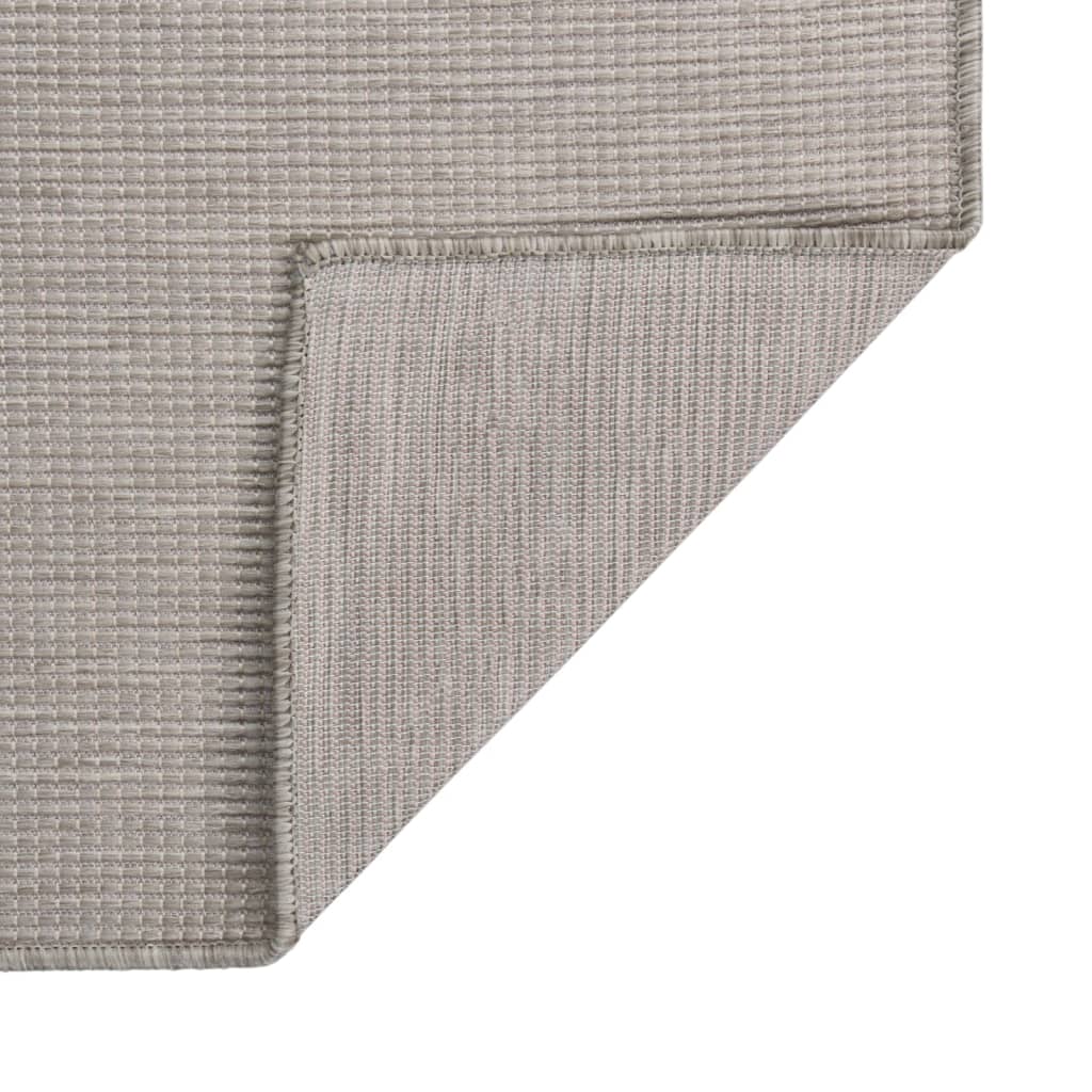 Utomhusmatta plattvävd 80x250 cm taupe