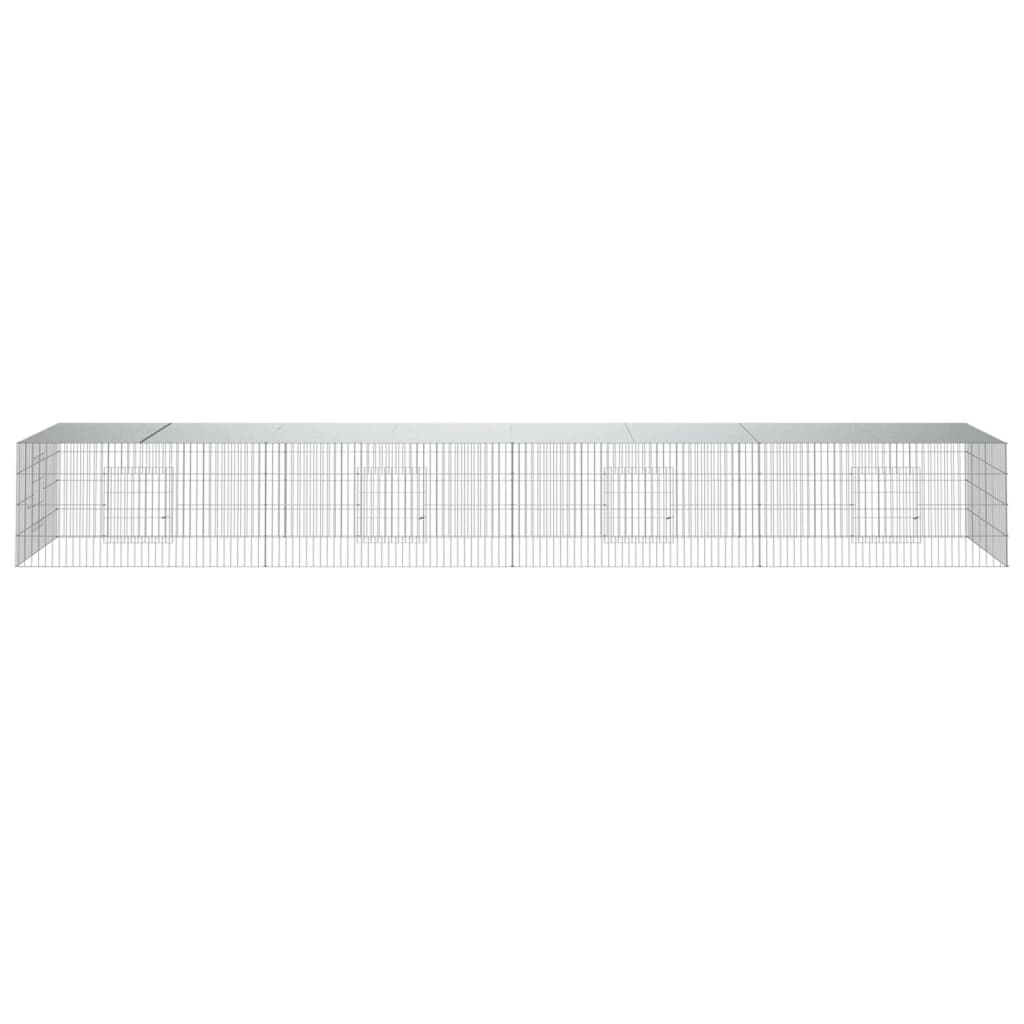 Kaninhage 4 paneler 433x109x54 cm galvaniserat järn