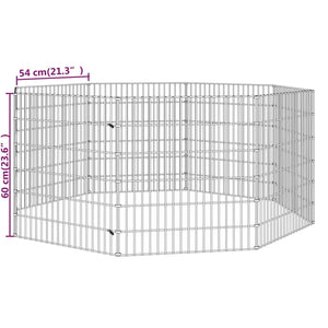 Husdjursbur 8-panel 54x60 cm galvaniserat järn