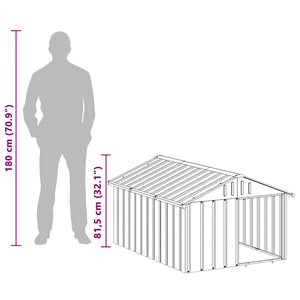 Hundgård grå 116,5x153x81,5 cm galvaniserat stål
