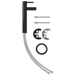 Handfat med kran och tryckavlopp frostat härdat glas