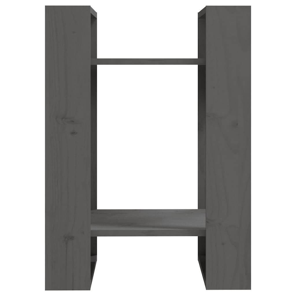 Bokhylla/rumsavdelare grå 41x35x57 cm massiv furu