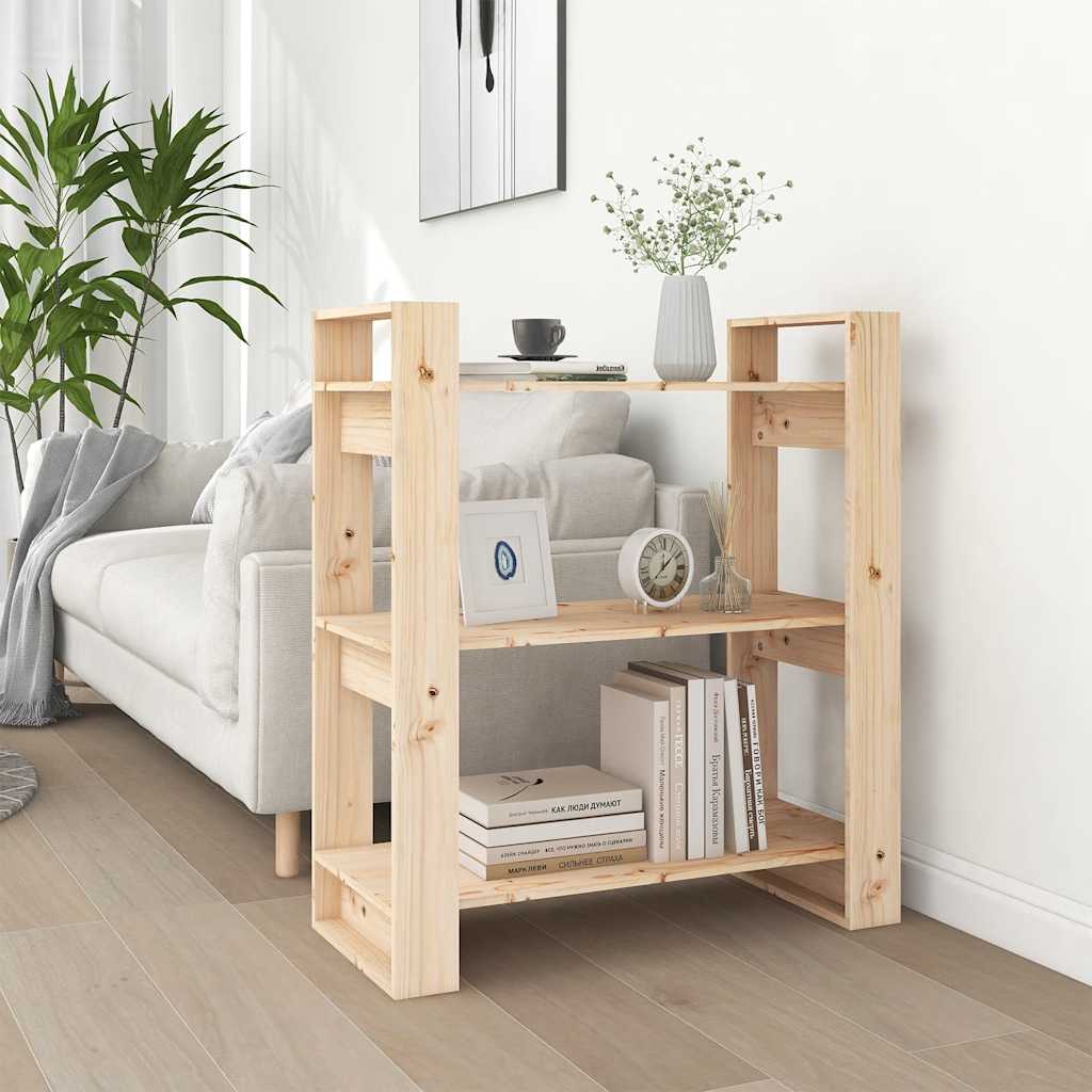 Bokskåp/rumsavdelare 80x35x91 cm massivt trä furu