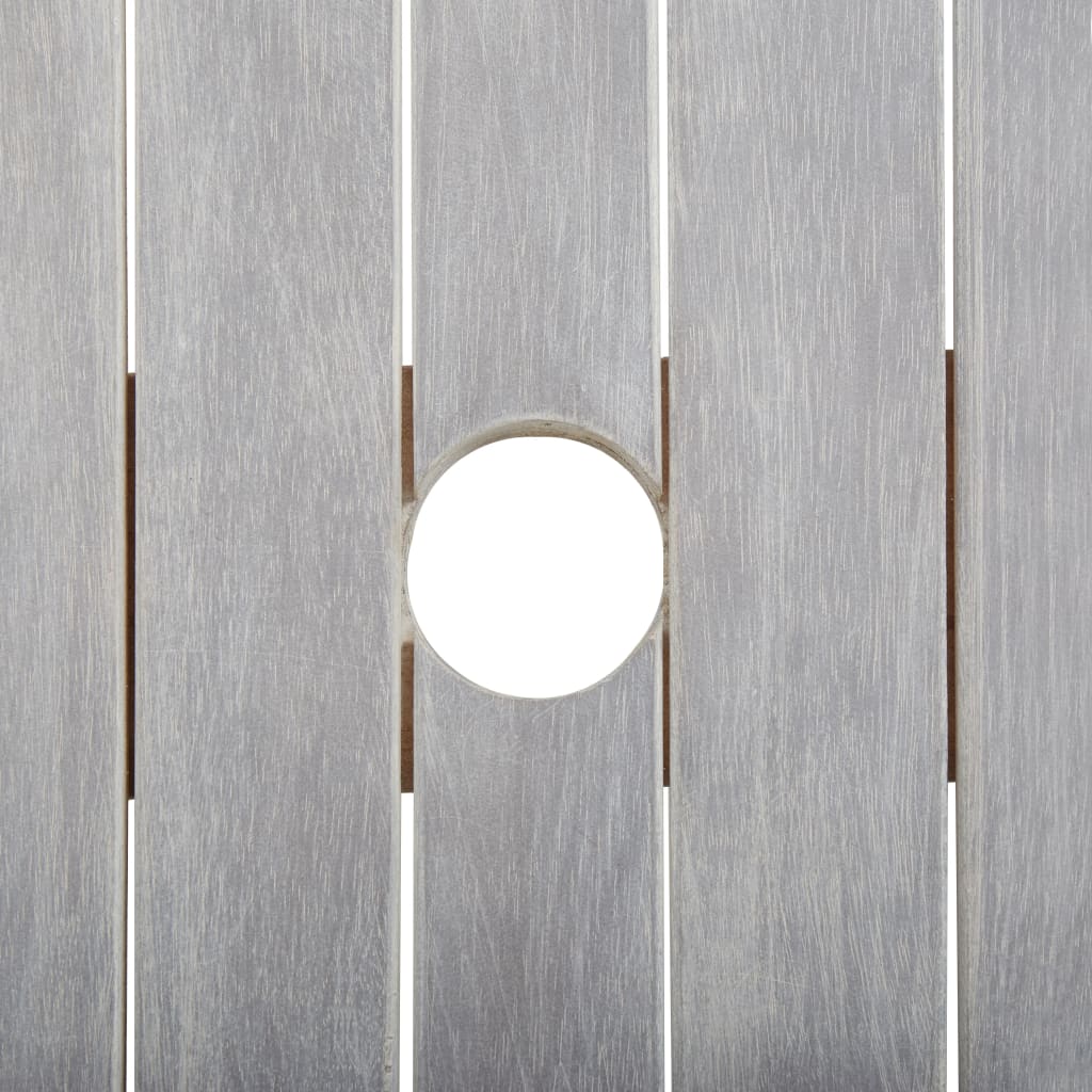 Matgrupp för trädgården 9 delar massivt akaciaträ grå