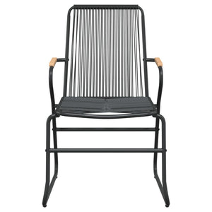 Matgrupp för trädgården 7 delar svart PVC-rotting