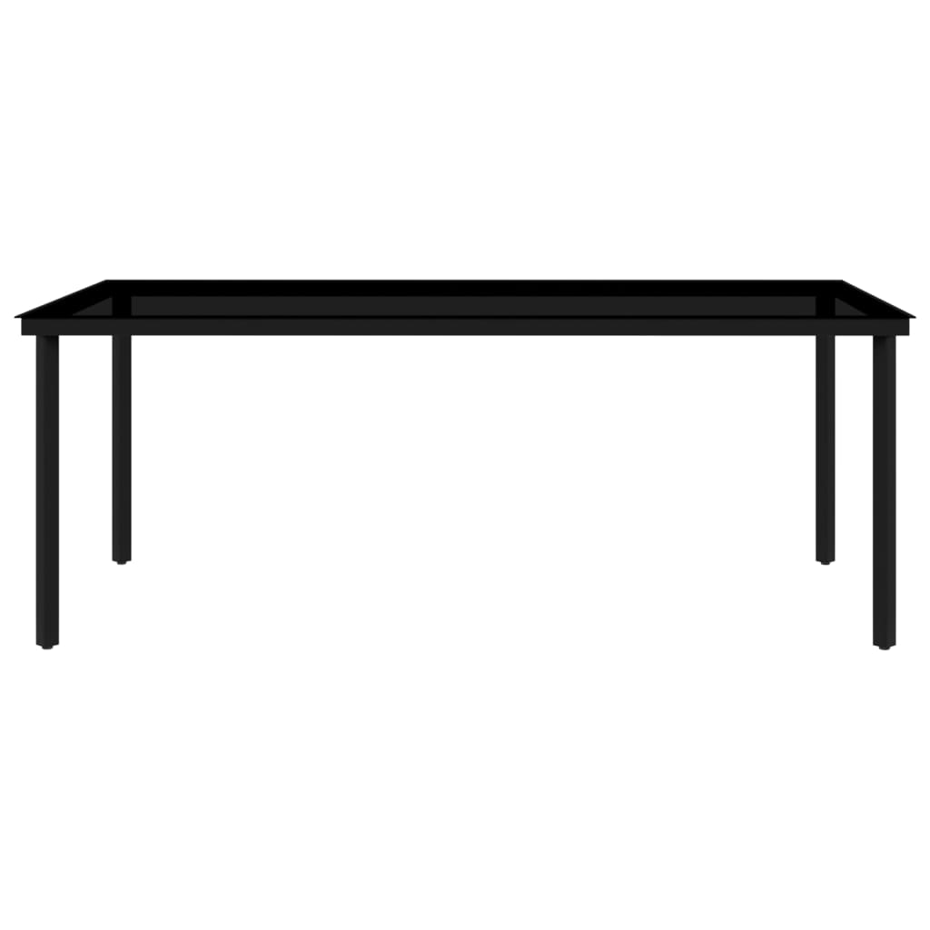 Matgrupp för trädgården 9 delar svart