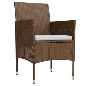 Matgrupp för trädgården med dynor 7 delar brun och svart